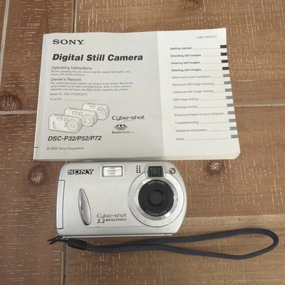 Sony Cyber-shot DSC-P32 3.2MP Digital Camera - Silver Tested Working - Image 1 of 4