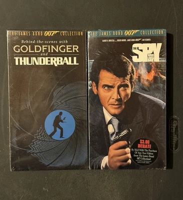 James Bond 007 VHS Lot Of 2 The Spy Who Loved Me & BTS Goldfinger & Thunderball - Image 1 of 4