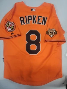 Majestic Authentic Cal Ripken Jr Baltimore Orioles Alternate Orange Jersey Sz 40 - Picture 1 of 10