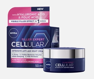 Nivea Cellular Filler Anti-Age Night Cream Moisturiser 50mL Hyaluron + Collagen - Picture 1 of 4