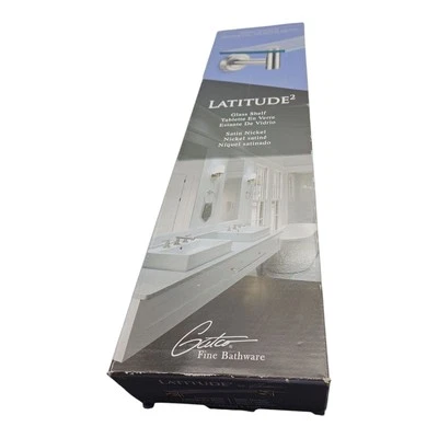 Estante de vidrio Gatco Lattitude2 resistente #4296 níquel satinado nuevo Foto 1 de 4