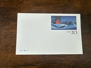 United States #UX241 Mint VF - 1996 20c Winter Farm Scene - Post Card - Picture 1 of 2