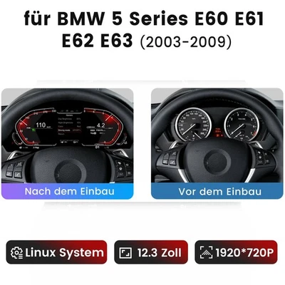 12.3''Digital Dashboard Auto LCD Panel tacho Für BMW 5er E60 E61 E63 E64 CCC CIC - Bild 1 von 4