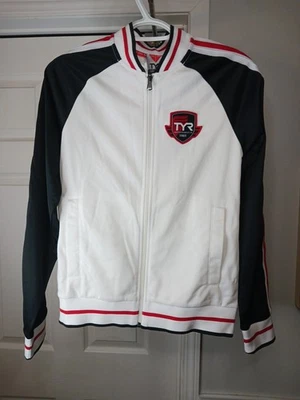 Chaqueta de chándal para mujer TYR cremallera completa negra blanca y roja calentamiento talla pequeña Foto 1 de 4