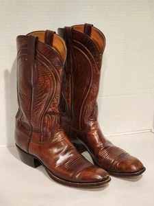 Lucchese 2083 San Antonio French Toe Mens 10.5 A Brown Goat Leather Boots - Picture 1 of 14