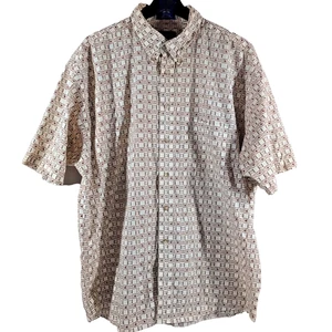 Pendleton Short Sleeve Button-Up Shirt Sz Mens Size XL Cotton Geometric Hawaiian - Picture 1 of 8