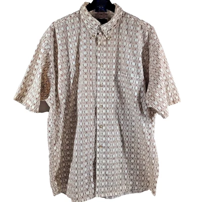 Pendleton Short Sleeve Button-Up Shirt Sz Mens Size XL Cotton Geometric Hawaiian - Image 1 of 4
