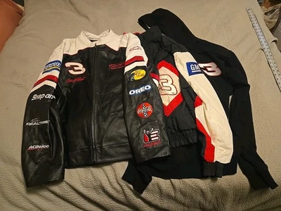 Lote De Colección De Dale Earnhardt Jr. Ropa Exterior Chaqueta De Cuero, Cortavientos, Sudadera Con Capucha Foto 1 de 4