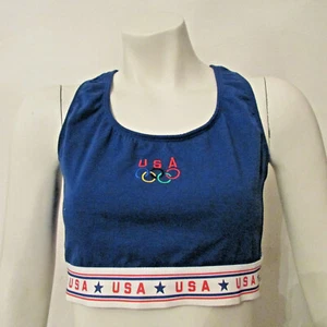 Vtg 1996 Atlanta Olympics USA Embroidered Logo JC Penney Sports Bra 38C XL Blue - Picture 1 of 10