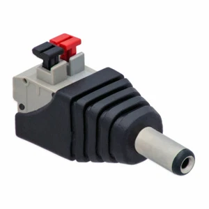 Conector hueco DC 5,5 mm >2,1 mm en bloque de terminales conector de 2 pines adaptador terminal de presión - Imagen 1 de 10