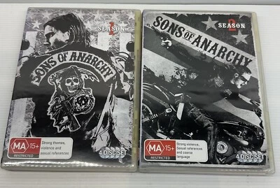 Sons Of Anarchy Seasons 1 2 DVD Region 4 Free Postage VGC Charlie Hunnam - image 1 of 4