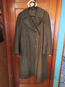 Cappotto lana militare USA vintage uomo 40S verde militare soprabito clima freddo seconda guerra mondiale - Foto 1 di 9