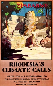 Zimbabwe - Southern Rhodesia Publicity Bureau - 1928 - Travel Poster Magnet - Picture 1 of 2
