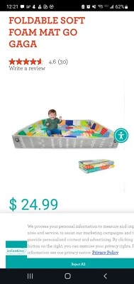 59 X 59” Jumbo Megamat Alfombra de Juego Guardería Guardería Escuela Reversible Suave Espumoso Foto 1 de 3