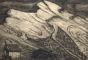 Lo Hiller 1881-1957 Magdeburg / Radierung "Bergkapelle" Garmisch-Partenkirchen-2 - Picture 1 of 11