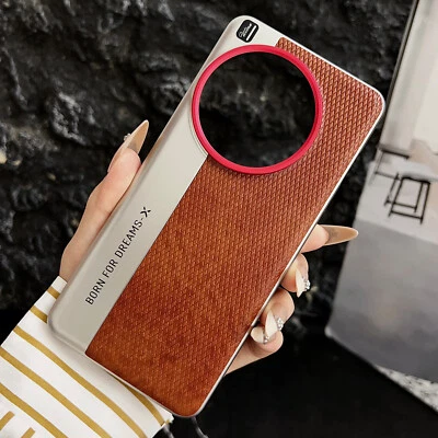 For OnePlus 13 5G, Fashion Luxury Hybrid Leather Business Hard Grid Cover Case - Image 1 of 4