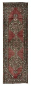 4x12.4 Ft Traditional Vintage Handmade Turkish Hallway Runner Rug, 100% Wool - Picture 1 of 5