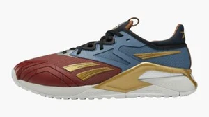 Reebok Men X DC Comics Nano X2 Wonder Woman Terra HQ4585 Red/Blue/Matte Gold - Picture 1 of 7