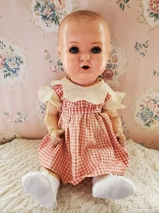 Vintage 18" Armand Marseille 518 /52K Bisque Head Blue Glass Eyes - Picture 1 of 15