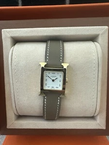 Brand NEW HERMÈS Etoupe GHW Heure watch, SMALL model, 25 mm Swift - Picture 1 of 8