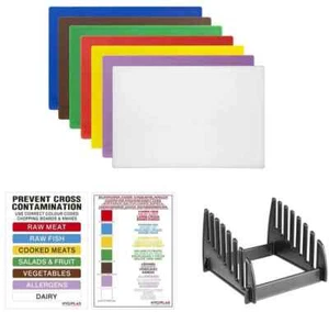 Hygiplas Chopping Boards Commercial 7 Colour Coded Boards 455 x 305x10mm - Picture 1 of 17