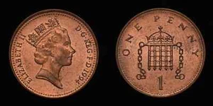 GREAT BRITAIN UK 1994 One 1 Penny - Elizabeth II - Picture 1 of 3