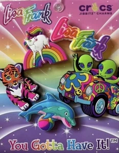 Lisa Frank Crocs JIBBITZ Shoe Charms 5-Pack NEW - Hard To Find! - Picture 1 of 2