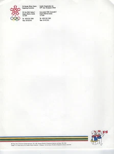 Juegos Olímpicos de Invierno 1988 Calgary XV Juegos de Invierno Estacionario Oficial 33 artículos ENVÍO GRATUITO EE. UU. - Imagen 1 de 4
