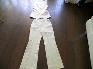 New Latest SHONA JOY ivory pant set with sleeveless top and flare pant sz 4. - Picture 1 of 8