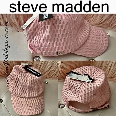 NUEVA Gorra de Béisbol Steve Madden Rosa Champagne Ojales Ajustable Moda $39 Foto 1 de 4