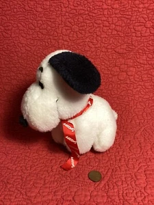 7" sitting Knickerbocker Snoopy Red bow plush stuffed bean bag - Picture 1 of 6