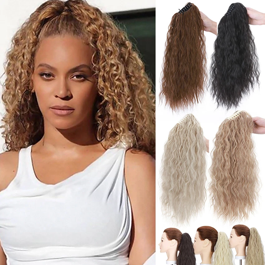 High Puff Kinky Curly Claw Ponytail Clip In Hair Extension Pony Tail For Human - Image 1 of 4