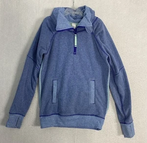 Ivivva lululemon Shiver stopper 1/4 zip fleece pullover jacket Girls 10 Blue - Picture 1 of 16