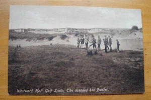 Very Rare 1907 GOLFING Post Card WESTWARD HO DREADED 4TH BUNKER w PLAYERS UNUSED - Picture 1 of 2