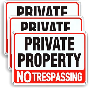 3-Pack Large No Tresspassing Sign Private Property,8X12 Inch Rust Free Aluminum - Picture 1 of 12