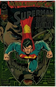 SUPERMAN: #82 Chromium Foil Cover Oct 1993 DC Comic {FREE SHIPPING} - Picture 1 of 3