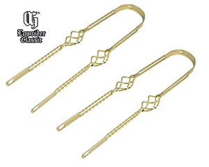 (2) Original Lowrider 26" Bicycle Double Square Cage TWISTED Fender Brace GOLD - Picture 1 of 1