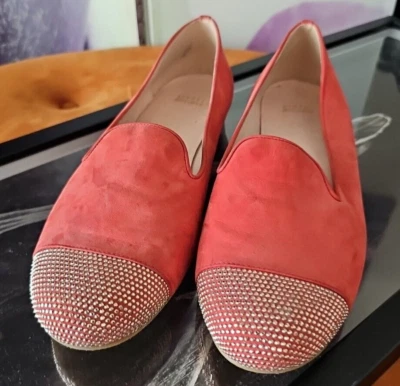 Stuart Weitzman Lingo Loafers Women Size 11.5M Studs Smoking Suede Shoes YJ01 - Image 1 of 4