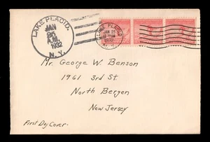 1932 US 716 x3 on Olympics Winter Games First Day Cover to North Bremen NJ - Picture 1 of 1