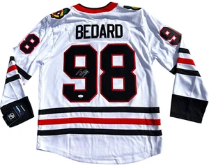 CONNOR BEDARD SIGNED CHICAGO BLACKHAWKS FANATICS HOCKEY JERSEY JSA - Picture 1 of 8