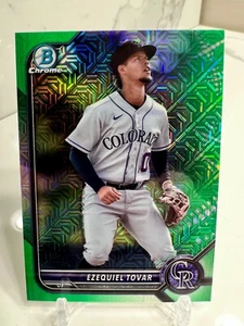 2022 Bowman Chrome Ezequiel Tovar #BCP-231 rifrattore Mojo verde 69/99 Montagne Rocciose - Foto 1 di 2