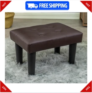 15” Ottoman Foot Rest PVC Small Ottoman Foot Stool with Legs Modern Footstool... - Picture 1 of 8