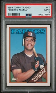 1988 Topps Traded #4T Roberto Alomar RC PSA 9 - Padres - Picture 1 of 2