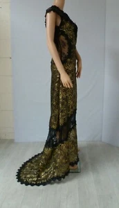 Brandneu mit Etikett Myleene Klass schwarz & gold Spitze bestickt Fischschwanz Abendkleid UK 10 - Bild 1 von 11