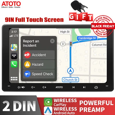 ATOTO F7WE 9" Autoradio 2DIN Bluetooth CarPlay &Wireless Android Auto Senza fili - Immagine 1 di 4