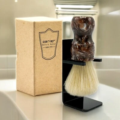 Cepillo de afeitar Parker Safety Razor Premium cerdas de jabalí - mango de tortuga grande Foto 1 de 4