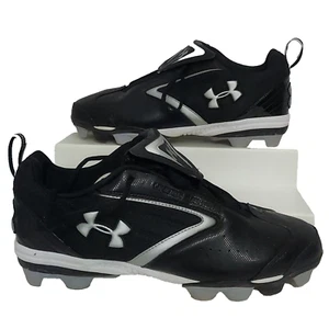 Under Armour Leadoff Cleats Size 11 Molded Spikes Low Top Baseball Black White - Picture 1 of 8