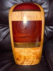 LARGE 18” PAUL LAMONTAGNE TURNED INLAID EXOTIC WOOD VASE - Picture 1 of 9