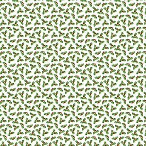 Christmas Fabric | Peppermint Candy Holly Toss White | Northcott YARD - Picture 1 of 1