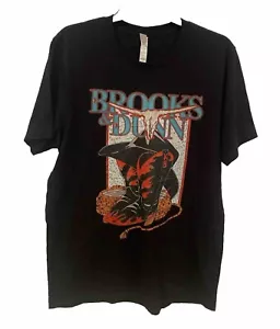 Vintage Brooks Dunn Graphic Tee Shirt Country Band ~ Black Size Unisex L - Picture 1 of 8